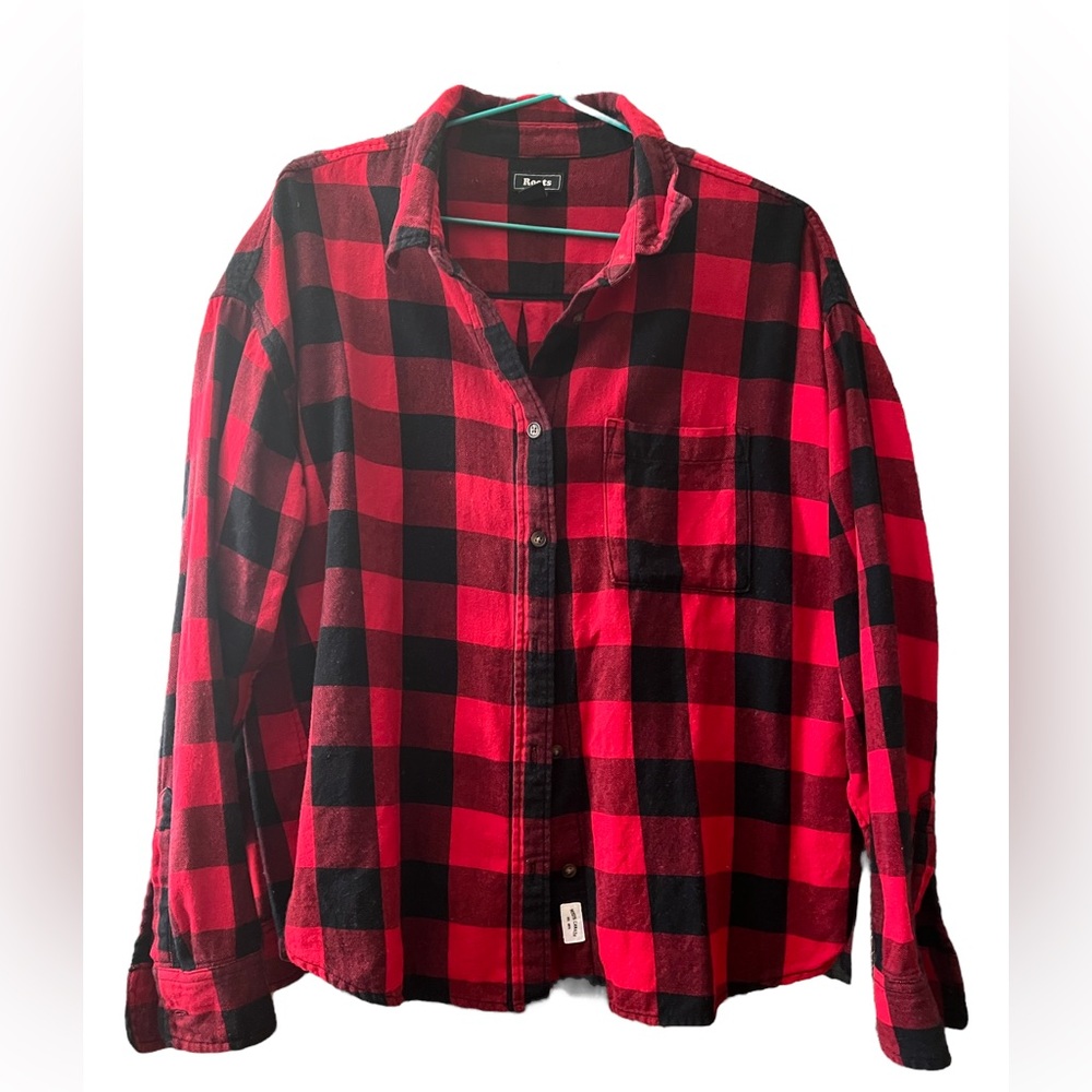 Roots Red and Black Plaid Shirt